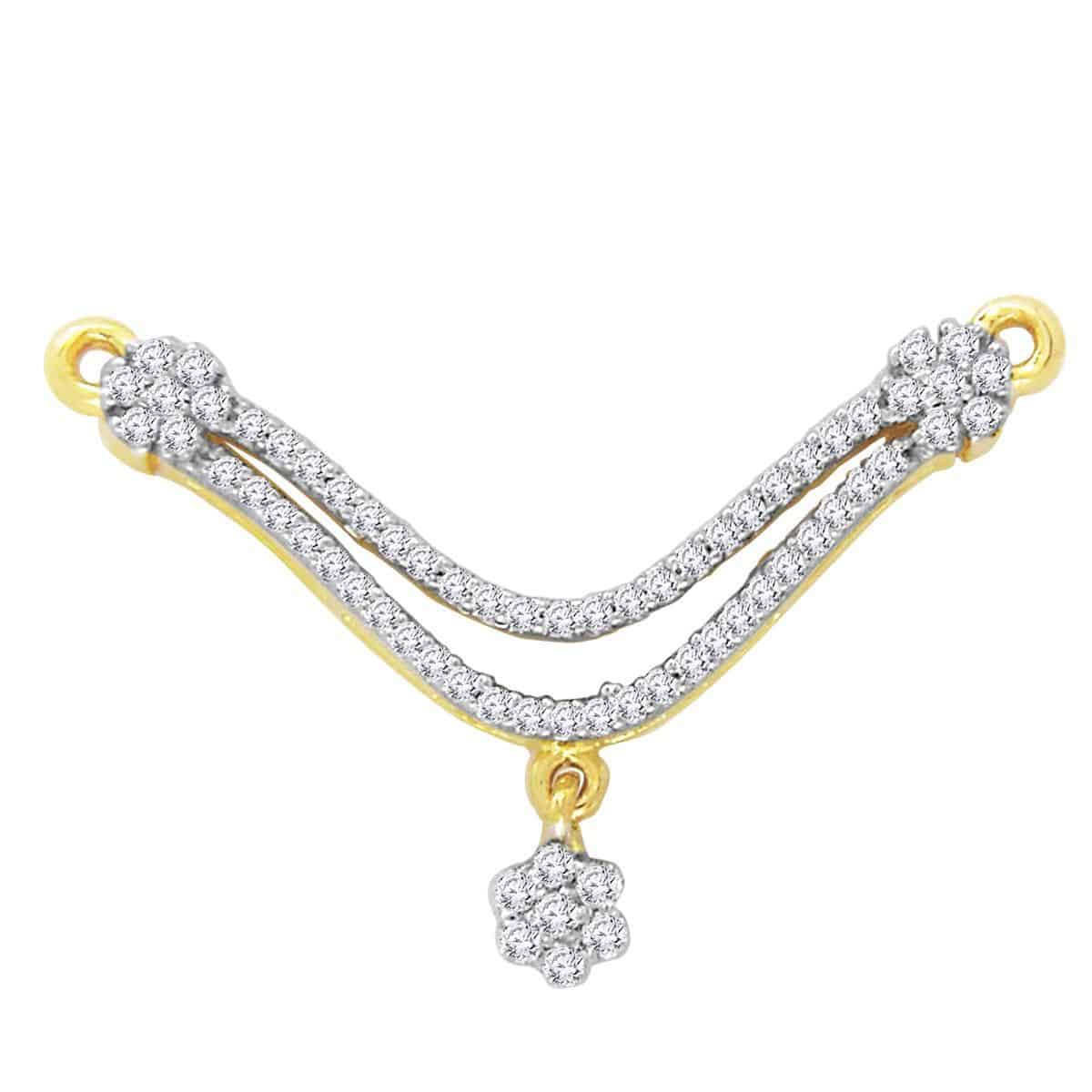 18k Double Layered Floral Drop Diamond Pendant 259g Om Jewellers